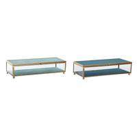 Juwelenkistje DKD Home Decor Kristal Metaal Turkoois Hemelsblauw 25 x 10 x 5 cm (2 Stuks)