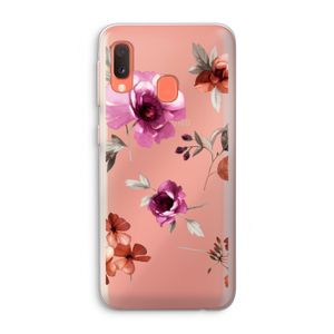 Geschilderde bloemen: Samsung Galaxy A20e Transparant Hoesje