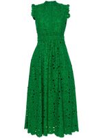 ERDEM robe évasée en broderie anglaise - Vert