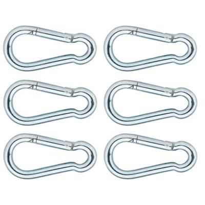 Karabijnhaken - 6x - verzinkt staal - 4 cm - karabijnhaak - snaphooks/ carabiners