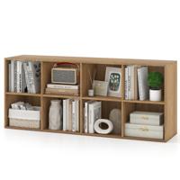 Boekenkast met 8 Planken Vrijstaand Meubel met Kantelbeveiliging en Antislipvoetjes