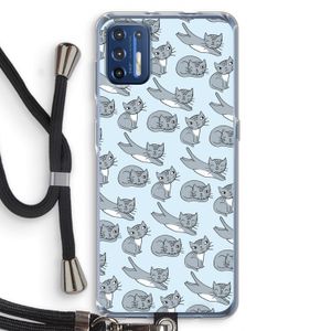 Poezen: Motorola Moto G9 Plus Transparant Hoesje met koord