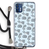 Poezen: Motorola Moto G9 Plus Transparant Hoesje met koord