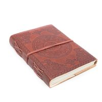 Spiritueel Notitieboekje Leer Lotus OHM (17,5 x 13 cm) - Handgemaakt - thumbnail