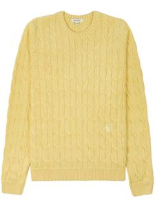 Sporty & Rich pull en maille torsadée à broderies - Jaune