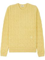 Sporty & Rich pull en maille torsadée à broderies - Jaune