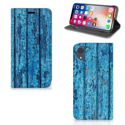 Apple iPhone Xr Book | Wallet Case | Wood Blue