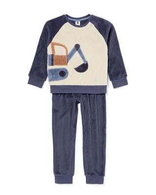 HEMA Kinderpyjama Fleece Auto Donkerblauw (donkerblauw)