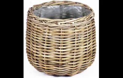 Mand rond d26h24cm grijs