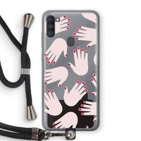 Hands pink: Samsung Galaxy A11 Transparant Hoesje met koord
