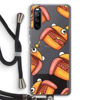 Hamburger: Sony Sony Xperia 10 III Transparant Hoesje met koord Hamburger: Sony Sony Xperia 10 III Transparant Hoesje met koord