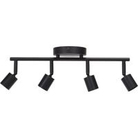 LED Plafondspot 4-lichts GU10 Mat Zwart Aluminium Rechthoek