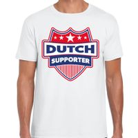 Nederland / Dutch schild supporter t-shirt wit voor heren