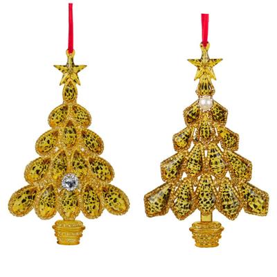 6 inch Leopard Tree Ornament X 2. 5x5x10 cm kerstornament - Kurt s adler