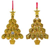 6 inch Leopard Tree Ornament X 2. 5x5x10 cm kerstornament - Kurt s adler