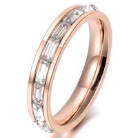 LGT Jewels Dames ring Edelstaal Verguld Rose Zircon-17mm