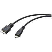 Renkforce USB 3.2 Gen 1 (USB 3.0) Adapterkabel [1x USB-C stekker - 1x Micro-USB 3.2 Gen 1 B stekker (USB 3.0)] 0.50 m RF-5720384 Rond