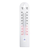 Binnen/buiten thermometer wit kunststof 5 x 20 cm - thumbnail