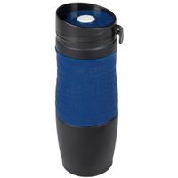 Dubbelwandige thermobeker donkerblauw/zwart 380 ml   - - thumbnail