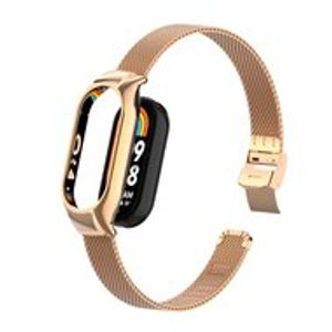 Milanese bandje met case - Champagne goud - Xiaomi Smart band 8