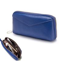 2-Folding Square lederen handtas (blauw)