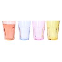 Waterglazen/drinkglazen Coloris - 4x - transparant kleurenmix - 360 ml Waterglazen/drinkglazen Coloris - 4x - transparant kleurenmix - 360 ml