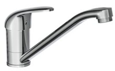 FALCON ééngreepsmengkraan keuken, lage druk, chroom kraan met verlengde uitloop en 360° draaibereik keramische schijven geluidsarme, verwisselbare 40 mm-cartouche flexibele metalen aansluitsla
