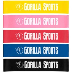 Gorilla Sports Fitnessbanden Set van 5 - Weerstandsbanden - resistance band