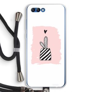 Zwart-wit cactus: Honor 10 Transparant Hoesje met koord