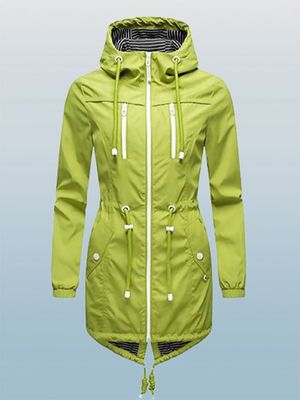 Plain Waterproof Windproof Long Sleeve Casual Hoodie Trench Coat Plain Waterproof Windproof Long Sleeve Casual Hoodie Trench Coat