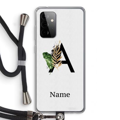 Charcoal Flora: Samsung Galaxy A72 5G Transparant Hoesje met koord