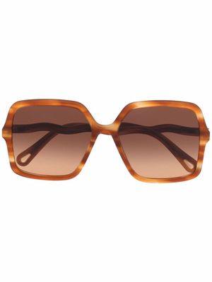 Chloé Eyewear lunettes de soleil Zelie à monture carrée - Marron