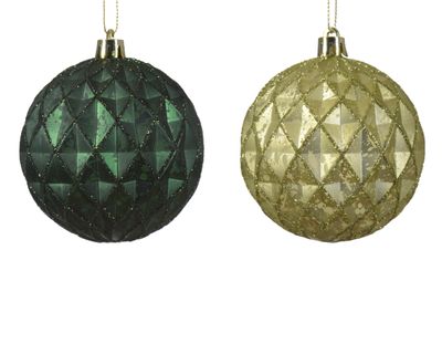 Kerstbal kunststof d8 cm groen a2 kerst - Decoris