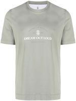 Brunello Cucinelli t-shirt en coton à slogan imprimé - Vert
