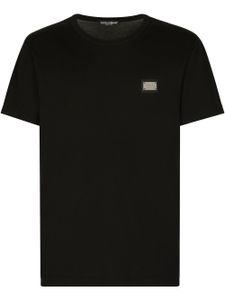 Dolce & Gabbana t-shirt en coton à patch logo - Noir