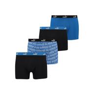 Puma Promo Print Boxershort 4-Pack Heren Blauw Combi - Maat S - Kleur: ZwartBlauw | Soccerfanshop