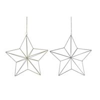 Kerstversiering DKD Home Decor Metaal Ster (2 Stuks) (30 x 11 x 30 cm)