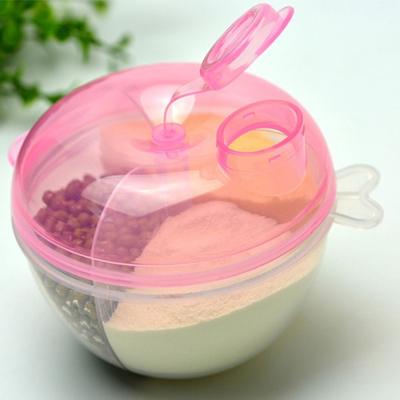 5 PC'S baby melkpoeder formule dispenser voedsel container opslag voederen vak 3 laag lekvrije reizen opbergdoos voor kinderen peuter (roze)