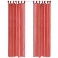 VidaXL Gordijnen voile 140x225 cm rood 2 st