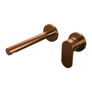 Brauer Copper Edition ColdStart wastafelkraan inbouw rechte uitloop en rozetten model C1 koper geborsteld PVD