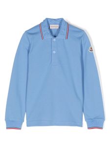 Moncler Enfant logo-patch polo top - Bleu