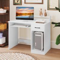 Computerbureau met Oplaadstation Schrijfbureau met Toetsenbordlade Lade en Verstelbare Plank USB/Type-c