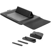 4 in 1 2 winders + muis zak + lader zak + universele waterdichte PU lederen opvouwbare laptop innerlijke zak voor 15 inch laptops met handvat & beuge