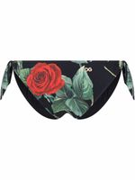 Dolce & Gabbana bas de bikini à roses imprimées - Noir