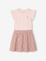 Meisjesjurk met 2-in-1 effect lichtroze