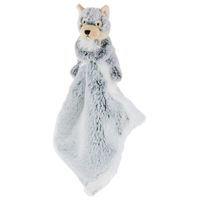 Grijze wolf/wolven tuttel/knuffeldoekje 25 cm   -