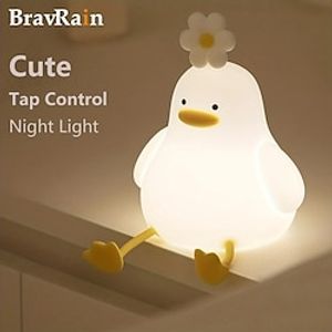 schattige eend pat lamp inductie nachtlampje siliconen lamp slaapkamer nachtkastje usb oplaadlamp verjaardagscadeau houder voor mobiele telefoon Lightinthebox