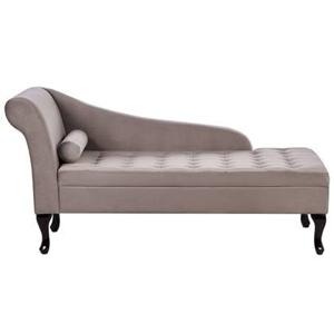 Beliani - PESSAC - Chaise longue - Taupe - Linkerzijde - Fluweel