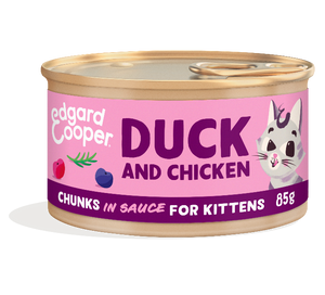 Edgard & Cooper eend en kip kitten natvoer blikje 85gr