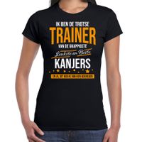 Trotse trainer van kanjers cadeau t-shirt zwart voor dames